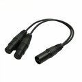 Sanoxy XLR Male Plug to Dual 2 Female Jack Y Splitter Mic DJ Cable Adaptor 16 AWG 3-Pin SANOXY-CABLE82